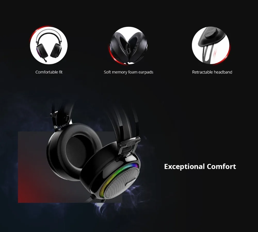 Игровая гарнитура Tronsmart Glary 7,1 Virtual Surround Soud, USB интерфейс, игровые наушники для xbox, nintendo switch, компьютера, ноутбука