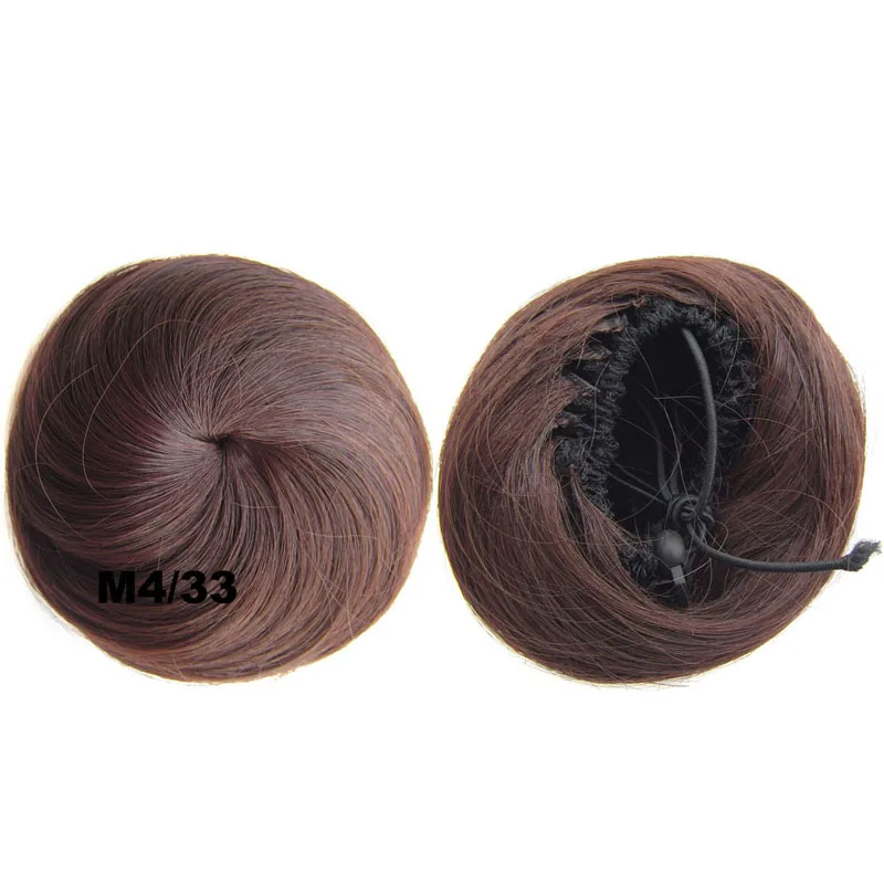 M4-33 Jeedou синтетические волосы шиньон круглые сферические Updos прямые волосы клип на пучок волос валик-бублик светло-коричневые цветные шиньоны - Цвет: M4-33