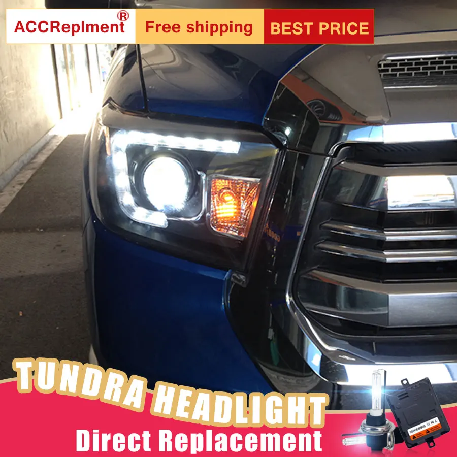 2 шт. светодиодный фары для Toyota Tundra 2009-2011 Автомобильные ангельские глазки