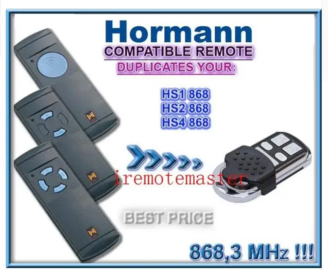 Высшее качество! Пульт дистанционного управления совместимый с Hormann HS1 HS2 HS4 868 МГц