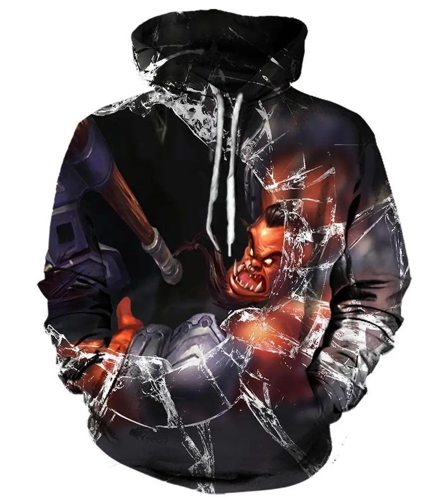 LOL-213 Hoodie Sweatshirt 3d Print Hoodies League of Legends Men Women Autumn Loose Thin Skull 3D Sweatshirts Mens Pullover Lovers Gift - Цвет: LOL-213