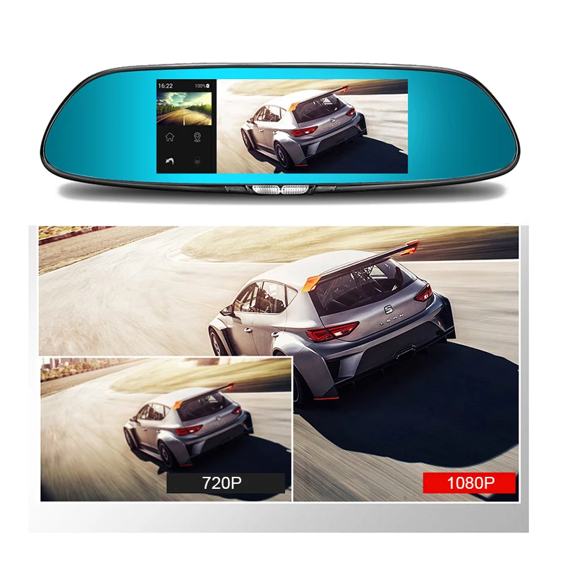 7 &quotсенсорный экран зеркало заднего вида Автомобильный видеорегистратор 1080P 12MP