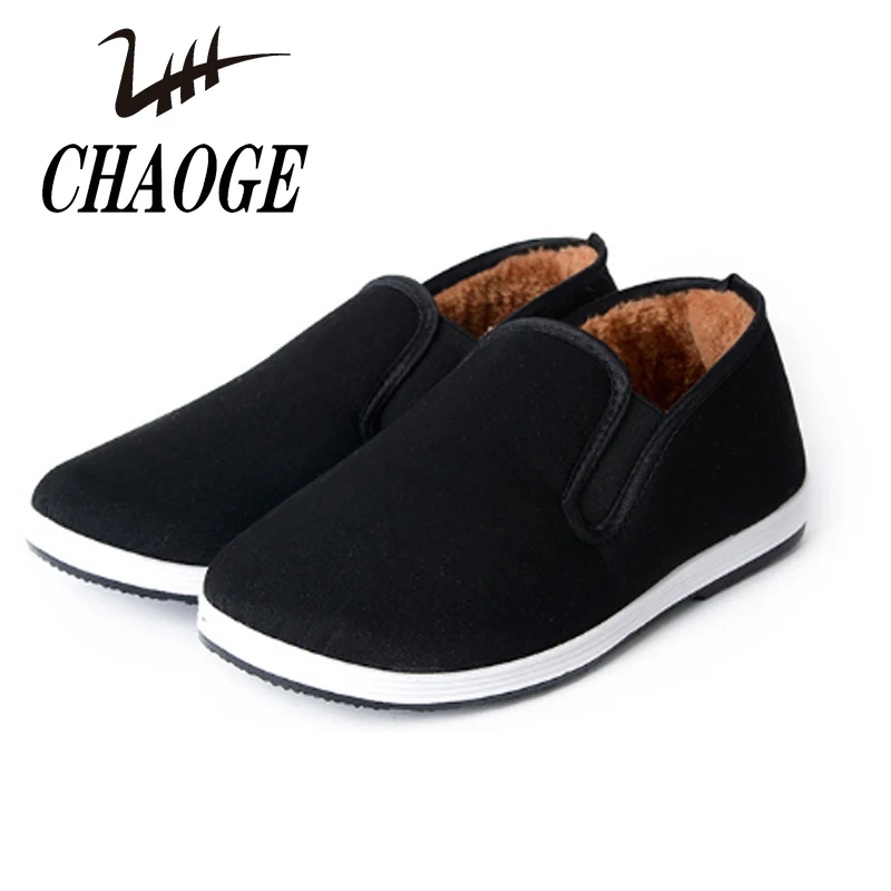 2017 зима новый кашемир мужские туфли Старый Пекин обувь нескользящие эластичный