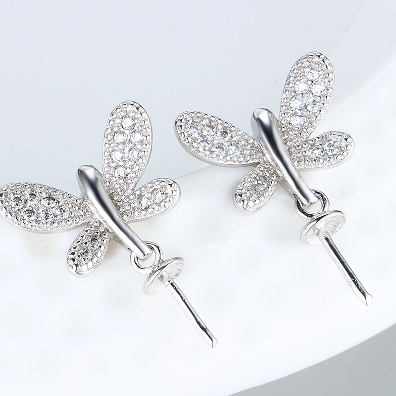 5 шт./лот красивые серьги в виде стрекозы полностью покрытые бриллиантами