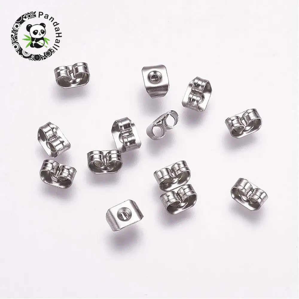 316 Stainless Steel Earnuts Color 5x3.5x2.5mm Hole: 0.6mm | Украшения и аксессуары