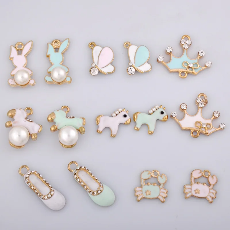 Подвеска в виде кролика лошади короны краба жемчуга металлический кролик