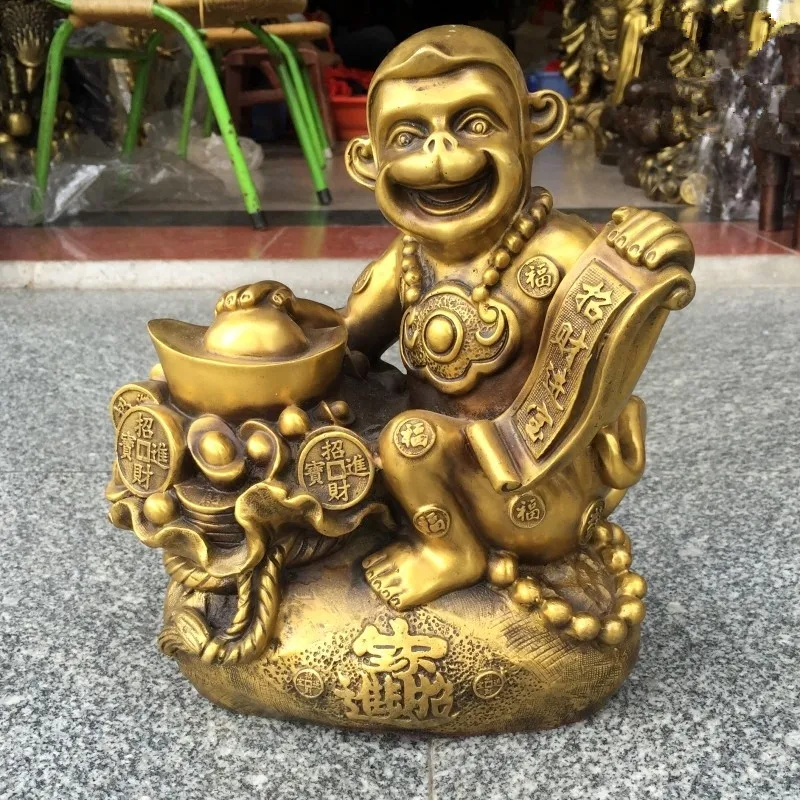 Chinese Very beautiful Brass monkey fortune crafts decorations Statue
