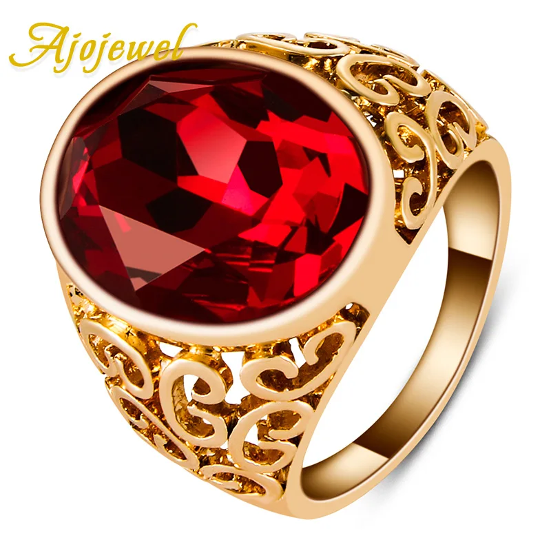 Женское кольцо с красным кристаллом овальной формы размеры 7 9|crystal rings for women|crystal