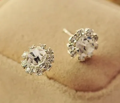 Серьги гвоздики с цветочным украшением из чистого серьги модные ювелирные