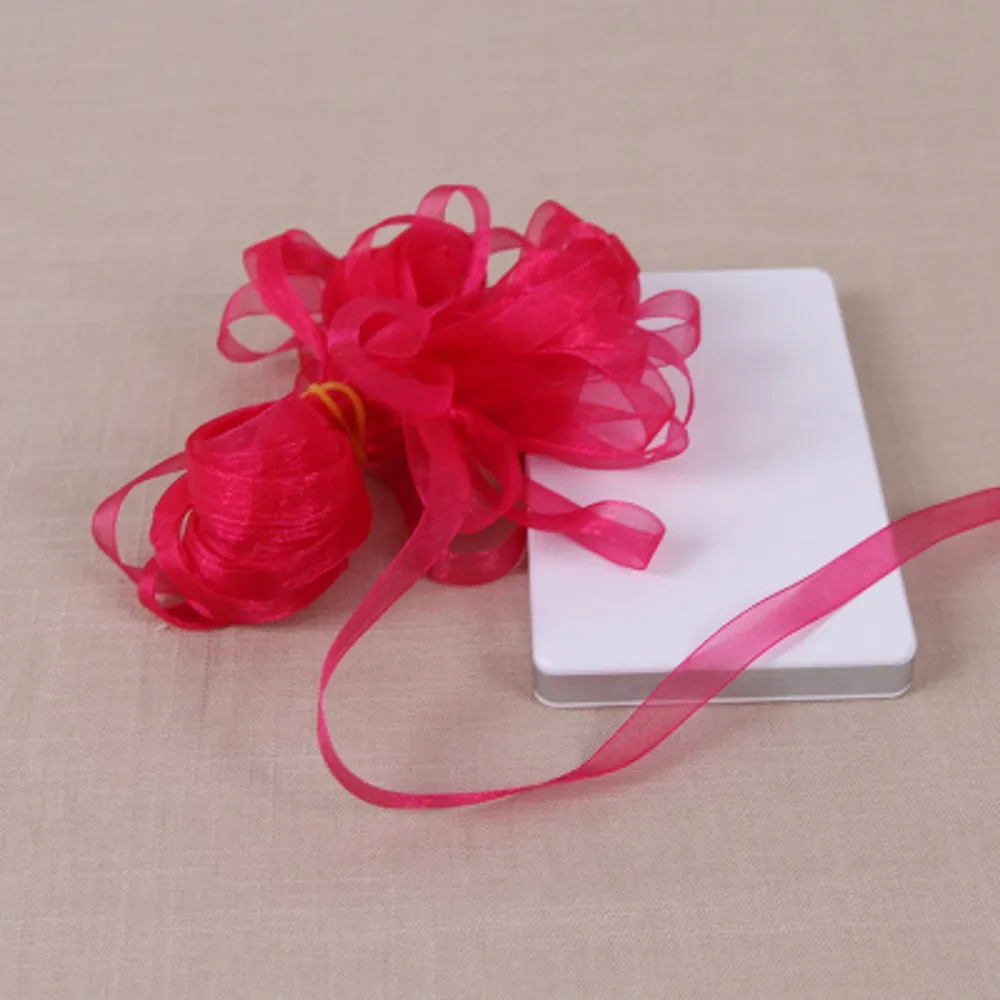 Ярко-розовая/органза цвета фуксии шифоновая кружевная лента для свадьбы