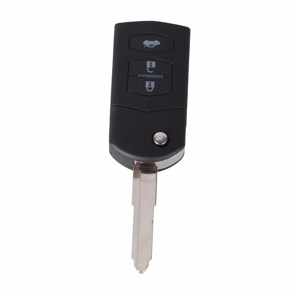 KEYYOU 3 кнопки корпус автомобильного ключа дистанционного управления чехол для MAZDA 2 3 5 6 RX8 MX5 откидной складной Замена авто ключей в виде ракушки