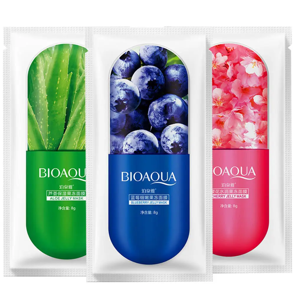 BIOAOUA 5pcs/set Facial Jelly Mask Moisturing Deep Moisturizing Hydrating Face Prevent & Refine Aging Anne | Красота и здоровье