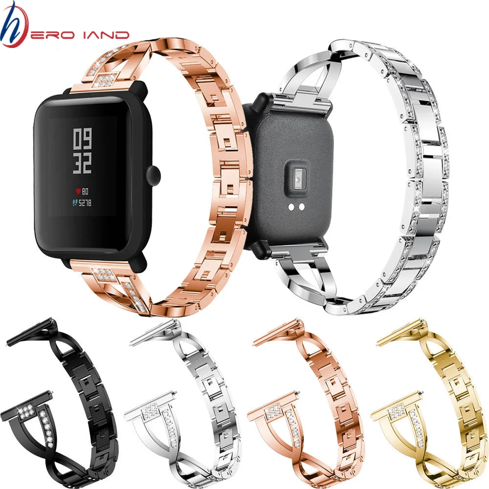 Для Huami Amazfit ремешки из металлической нержавеющей стали сменный ремешок браслет