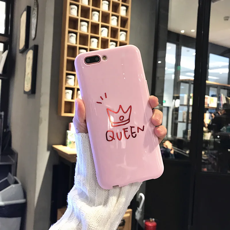 KISSCASE KING QUEEN Couple Case For iPhone 7 8 Plus Funda 6 S X XS MAX XR Soft Silicon Phone Cover Capa |