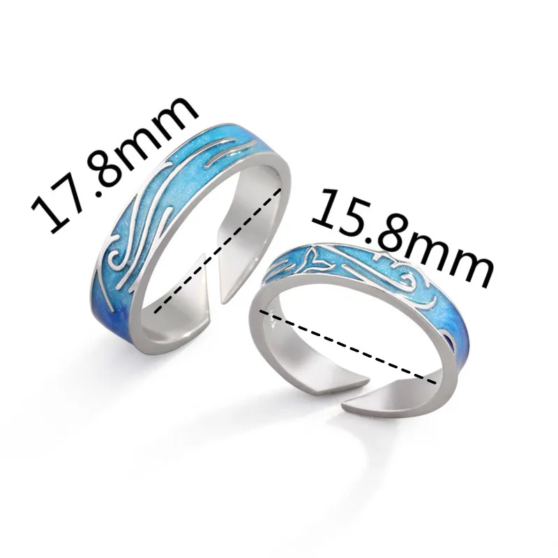 Flyleaf синяя капля глазурь морская рыба для влюбленных открытая женская серебряная