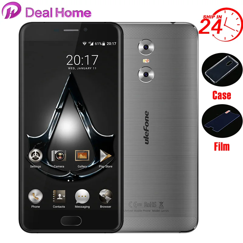 Чехол + стекло) подарки! lOriginal Ulefone Близнецы двойной задней камерами 5 &quotFHD 3g 32 г