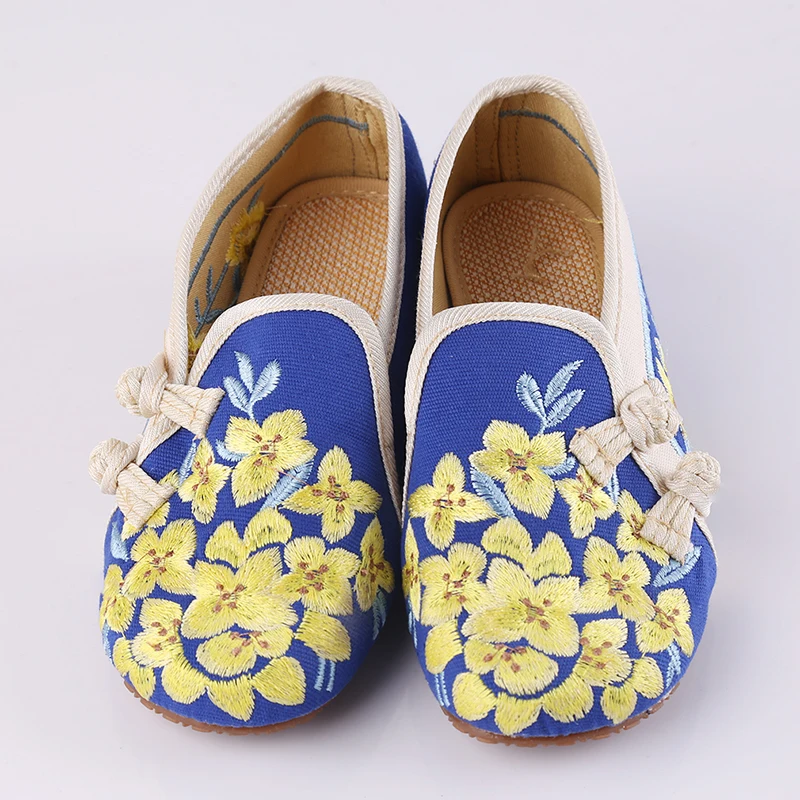 Дышащая Тканевая обувь с вышивкой уличная мягкая женская в стиле ретро бохо |