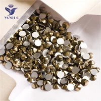 yanruo 2058nohf aurum gold stones crystal strass non hot fix flatback rhinestones for nail art decorations