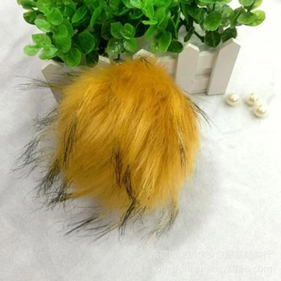 caramel colour 10 см Пушистый Плюшевый шар, модный помпон из искусственного меха енота, милый брелок, помпон, помпон, шапка, помпон, женская сумка, обувь, кулон, ювелирные изделия - Цвет: caramel colour