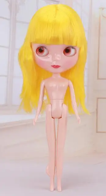 Yellow Hair 31 см, кукла Nude Blyth, модное платье, шарнирные куклы, BJD для девочек, цветные волосы, сделай сам, макияж, куклы, игрушки для девочек 1/6, игрушки DIY - Цвет: Yellow Hair