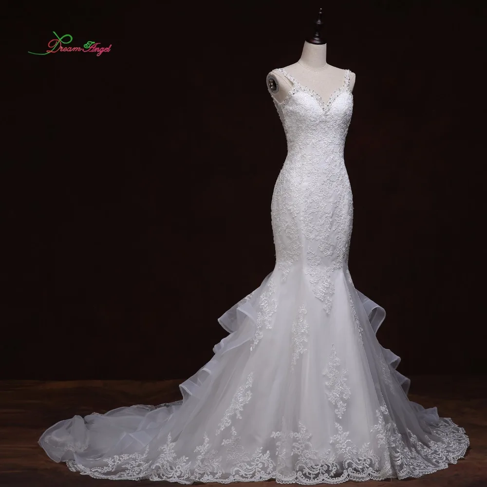 Fmogl сексуальные милые с открытой спиной Русалка свадебное платье 2019 аппликации