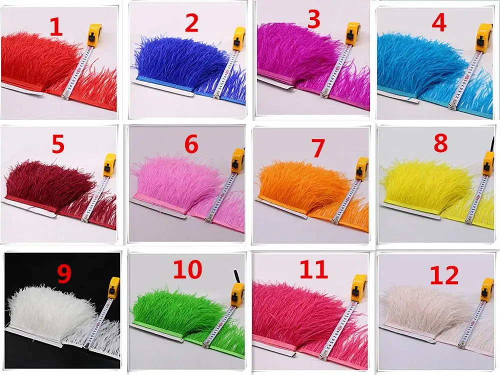 Оптовая продажа 10 метров-Высококачественная натуральная Страусиная лента 4-6