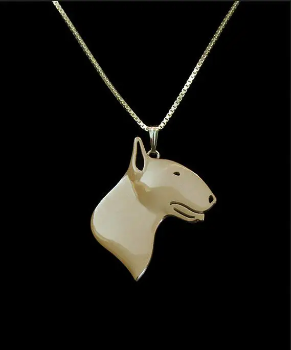 Fashion Hollow Pet Pendant Bull Terrier Side Face Necklace Christmas gift for women best friends |