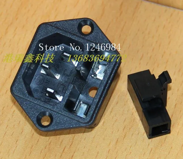

[SA]JEC AC AC outlet panel mount connector socket with a black triangle combo insurance JR-101-1F--100PCS/LOT