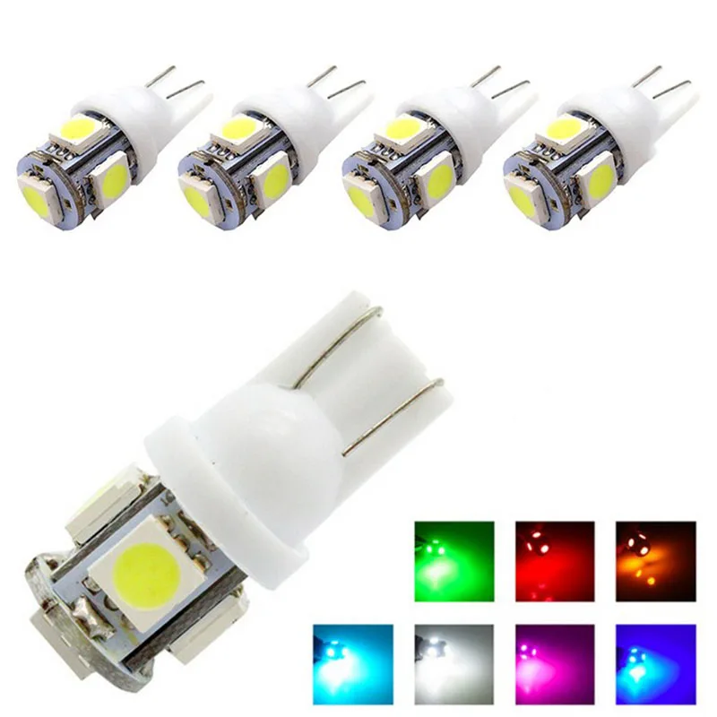 1 шт. T10 LED W5W 5050 5SMD 192 168 194 белые светодиодные автомобильные клиновая лампа света