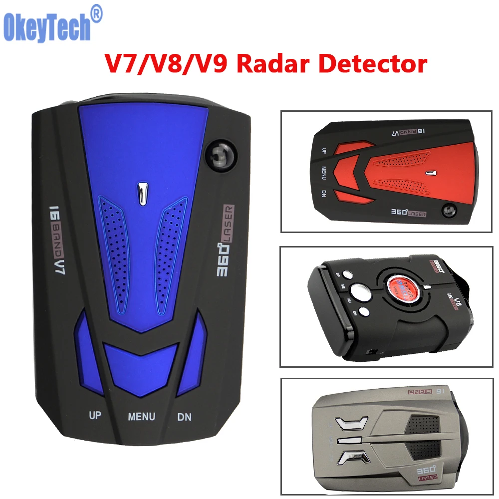 Автомобильный радар детектор OkeyTech Best V7/V8/V9 светодиодный дисплей 360 градусов