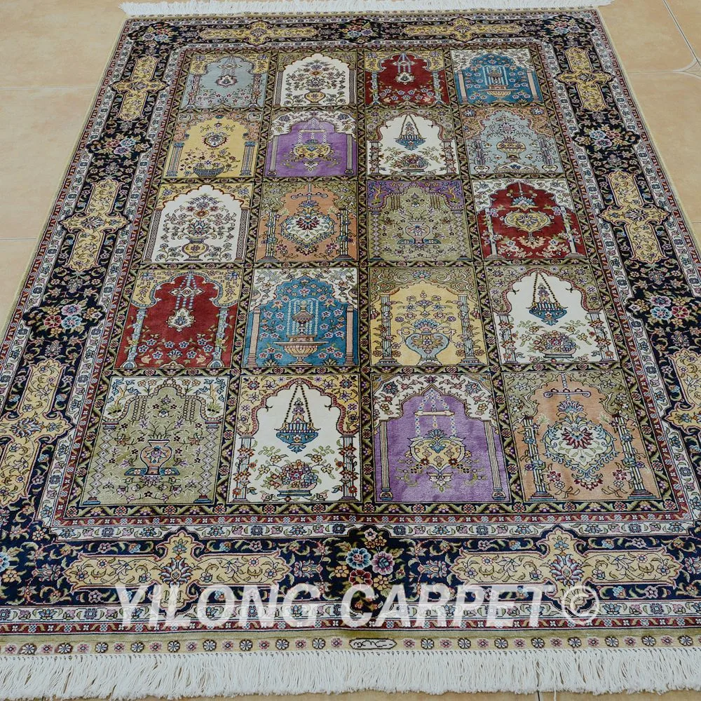 Традиционный турецкий ковер Yilong 4 'x 6' садовый выгодный античный Шелковый