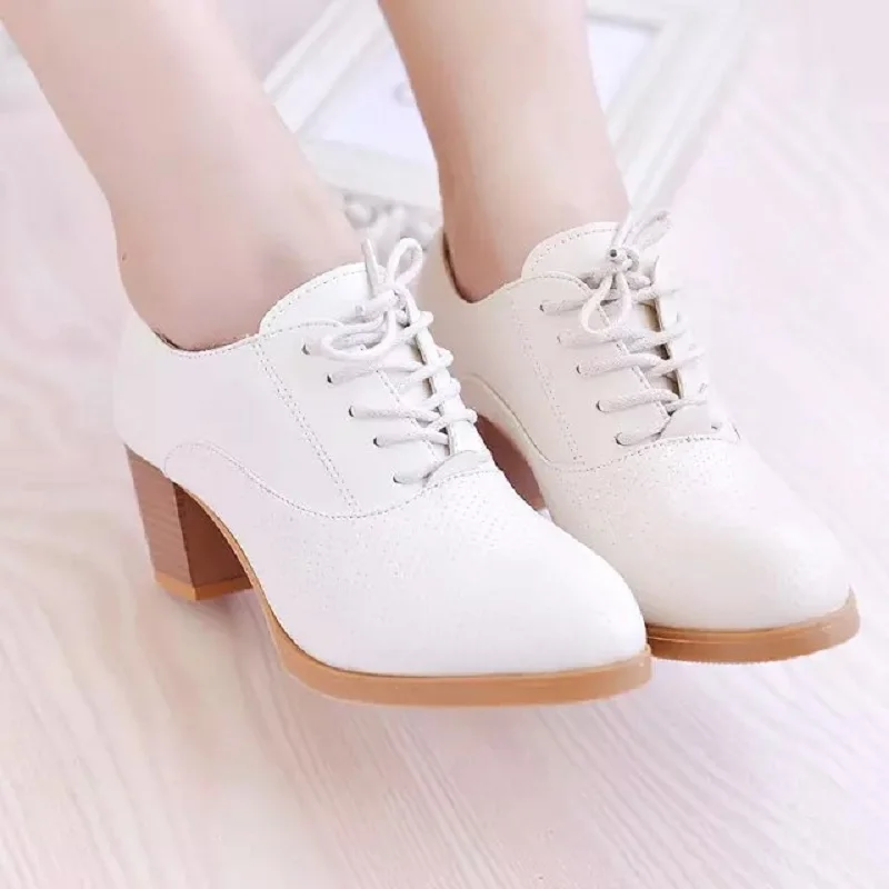 Женские ботильоны из искусственной кожи на толстом каблуке бежевая рабочая