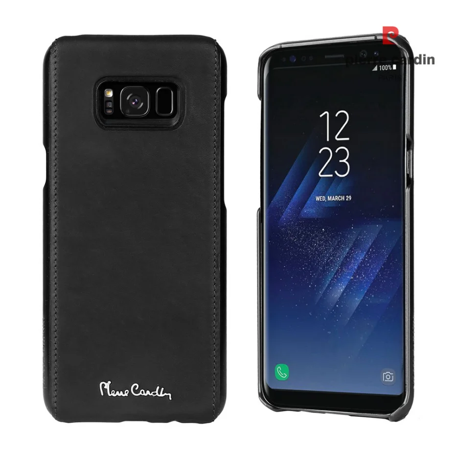 Чехол Pierre Cardin из натуральной кожи для samsung Galaxy S8/S8 Plus, роскошный тонкий жесткий чехол с металлическим логотипом для samsung S8, сумка
