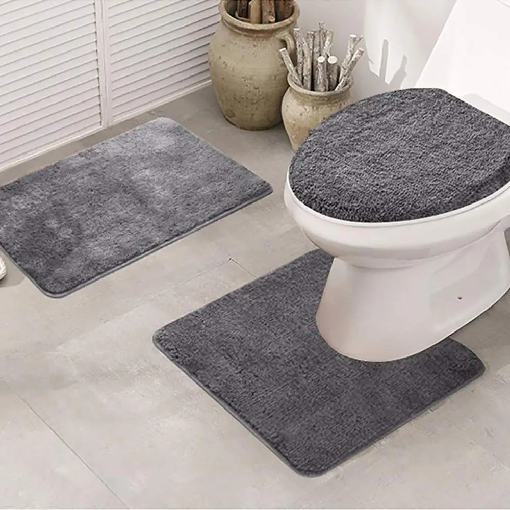 3Pcs/set Bathroom Mat Anti Slip Bath Mat Rugs Kitchen Carpet Doormats Decor Toliet Rug Washable Tapete Banheiro#2F