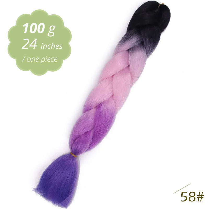 58 AISI BEAUTY Crochet Braids Synthetic Hair Jumbo Braiding Hair 100g/Pack Pink Grey Twists Braids Hair Extensions - Цвет: 58