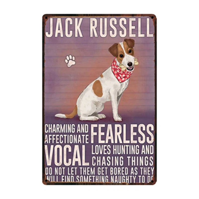 [ WellCraft ] Pet Dogs Pug Dachshund Border Collie Greyhound Metal Sign Posters art Vintage Mural Painting Custom Decor WW8 - Цвет: w-1613