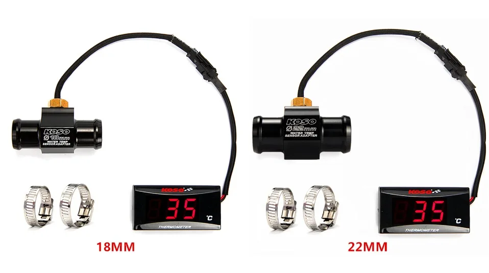 Температура мотоцикла KOSO для YAMAHA MT07 PCX XMAX 125 250 300 NMAX AEROX CB400 CB500X DIO с адаптером датчика температуры воды
