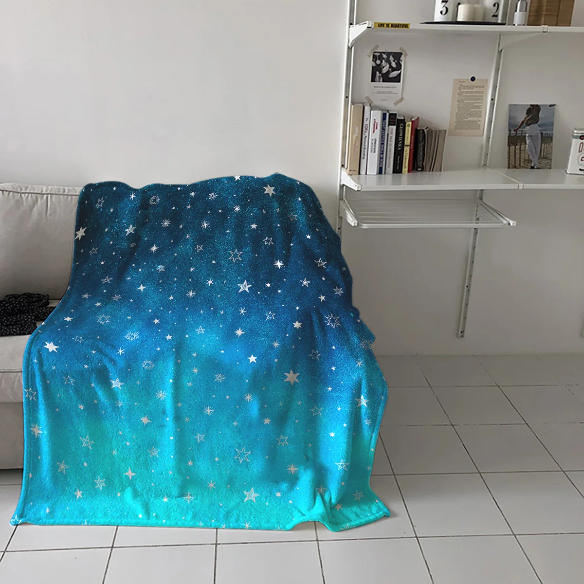 Плед для детей теплый из микрофибры с изображением звездного неба | Дом и сад