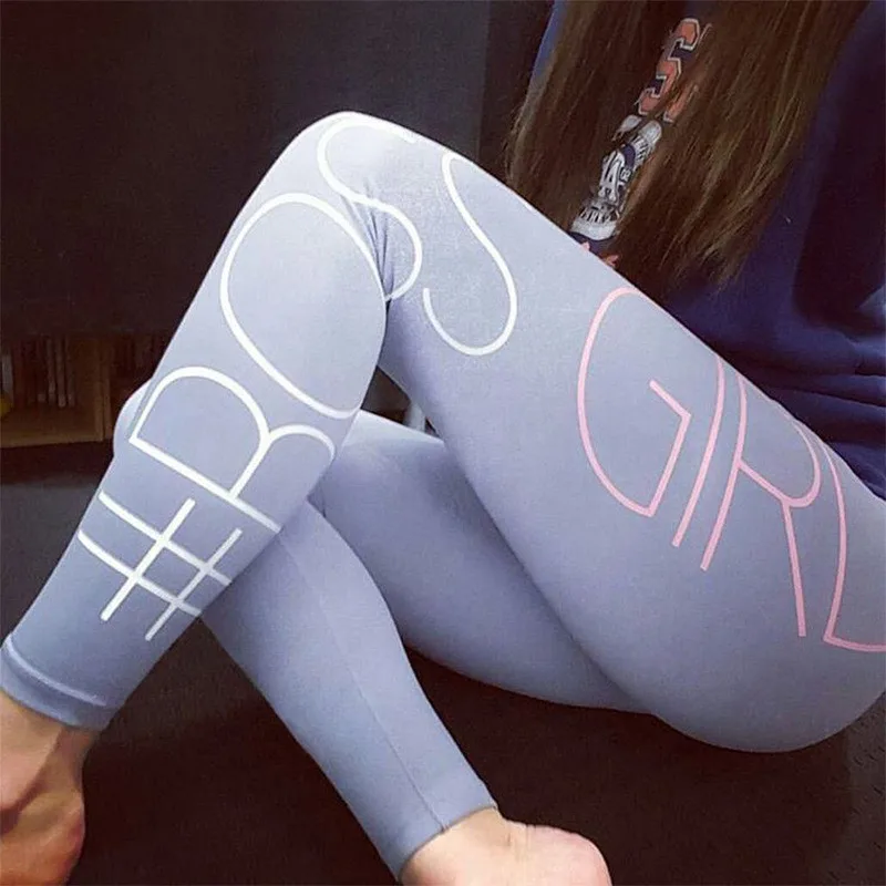 Workout Sports Running Jogging Women Letter Printed Yoga Pants Elastic seamless Leggings Slim Training Tights | Спорт и развлечения