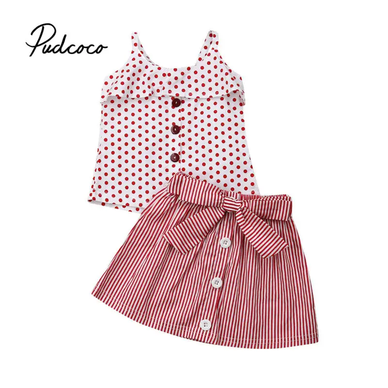 Комплект одежды из 2 предметов для новорожденных девочек майка в горошек с