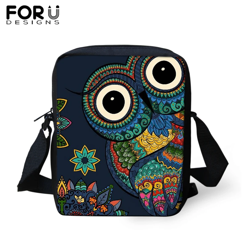 FORUDESIGNS сумка-мессенджер с рисунком совы для женщин и детей; маленькие повседневные сумки через плечо для мальчиков и девочек; дорожная сумка на плечо; Прямая поставка