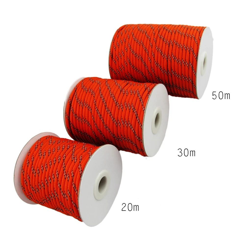 4MM Diameter Reflective String Windproof Tent Rope Guy Line For Camping Kits Ropes for Tents | Спорт и развлечения
