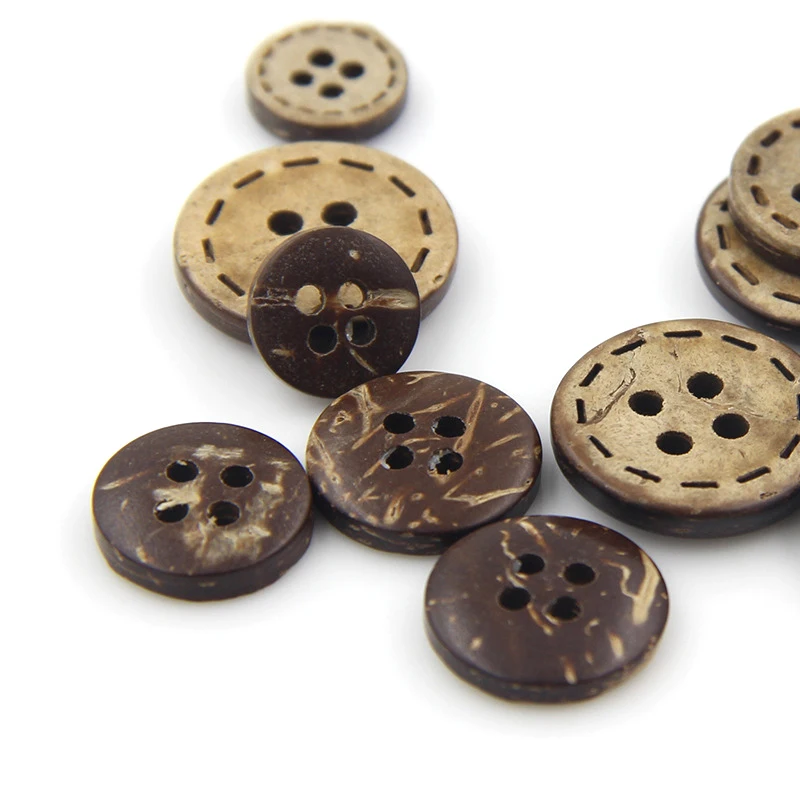 20 шт./упак. натуральный Защита окружающей среды скорлупы кокосового ореха кнопки