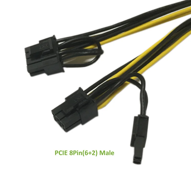 Сверхлучший кабель PCI E PCIE 8P гнездовой к 2 портам двойной 8pin 6P + P Male GPU Graphics адаптер