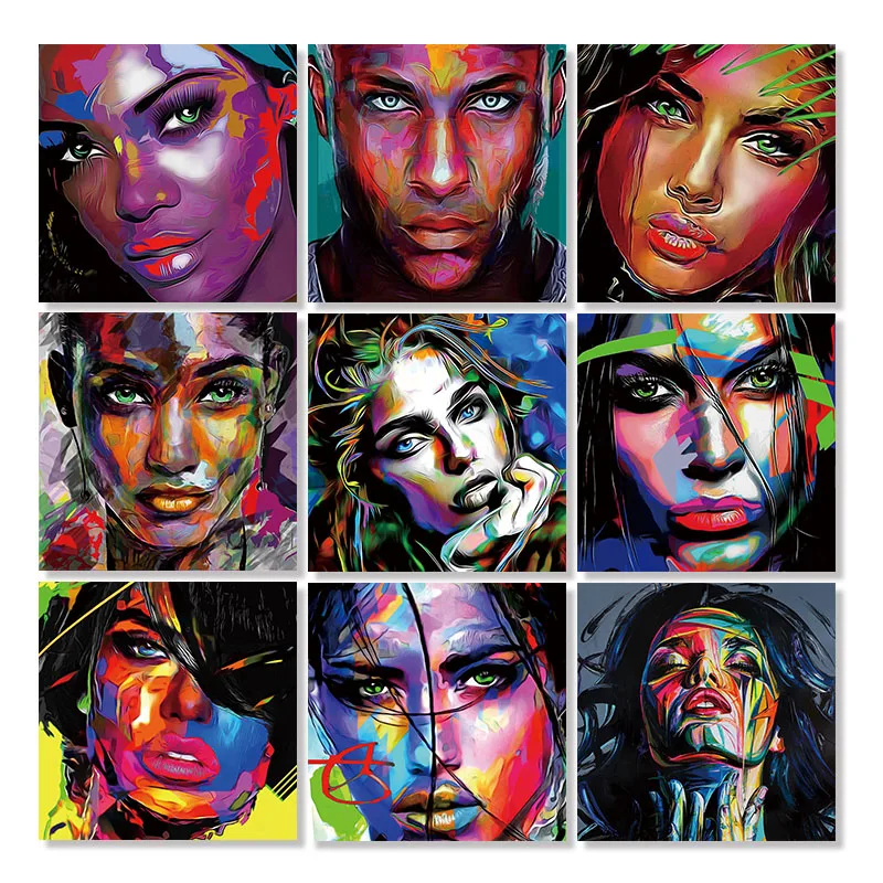 

Watercolor Girl Abstract Canvas Painting Large Wall Art for Livingroom Fashion Woman Paintings on The Wall Decorative Pictures