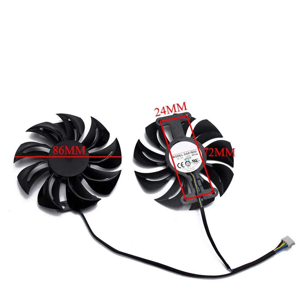 GA91S2U PowerColor Red Devil RX580 GPU охлаждающий вентилятор для видеокарт Radeon Red Dragon AX RX 480 470 580 в качестве сменного вентилятора