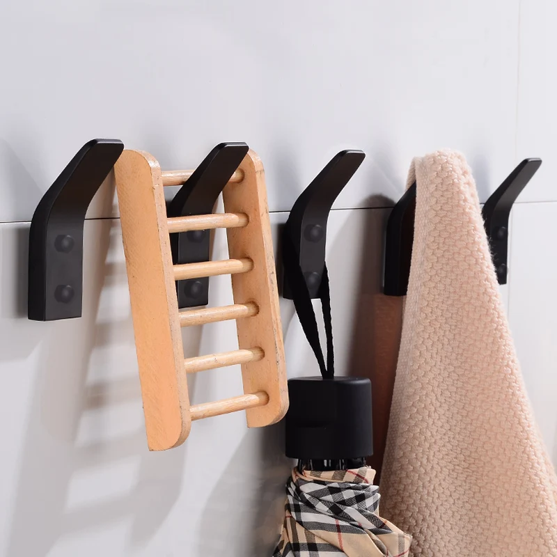 Черные крючки для халата брелок из алюминия настенные одежды и пальто