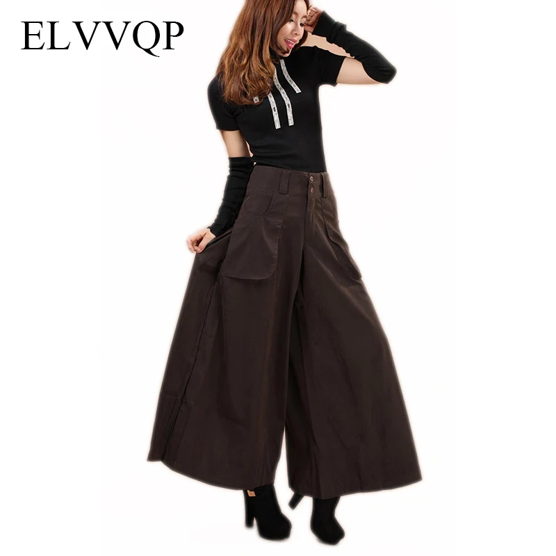 Большие размеры Лето Для женщин широкие брюки Брюки винтажные женские