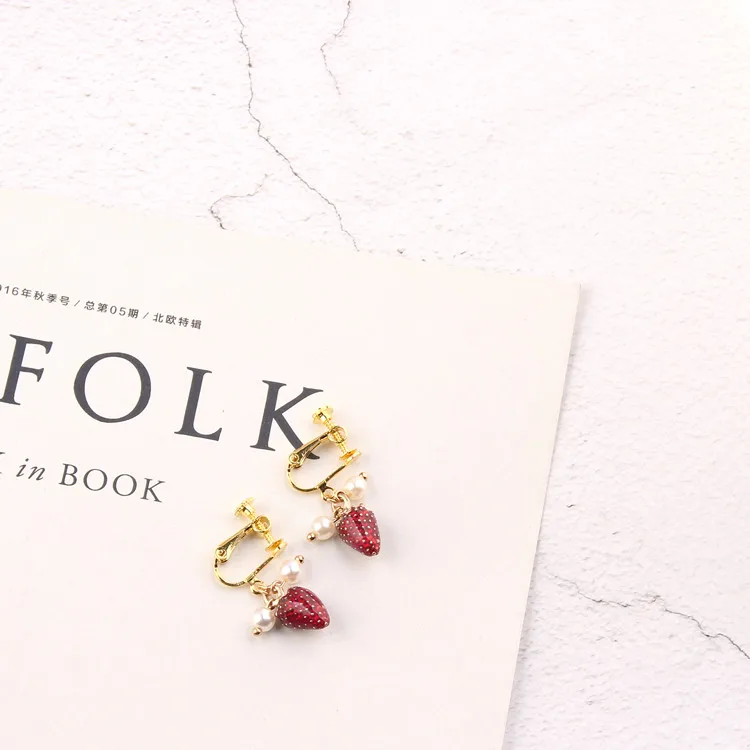 Оригинальные Подвески с клубничным кулоном серьги-подвески из материала сделай