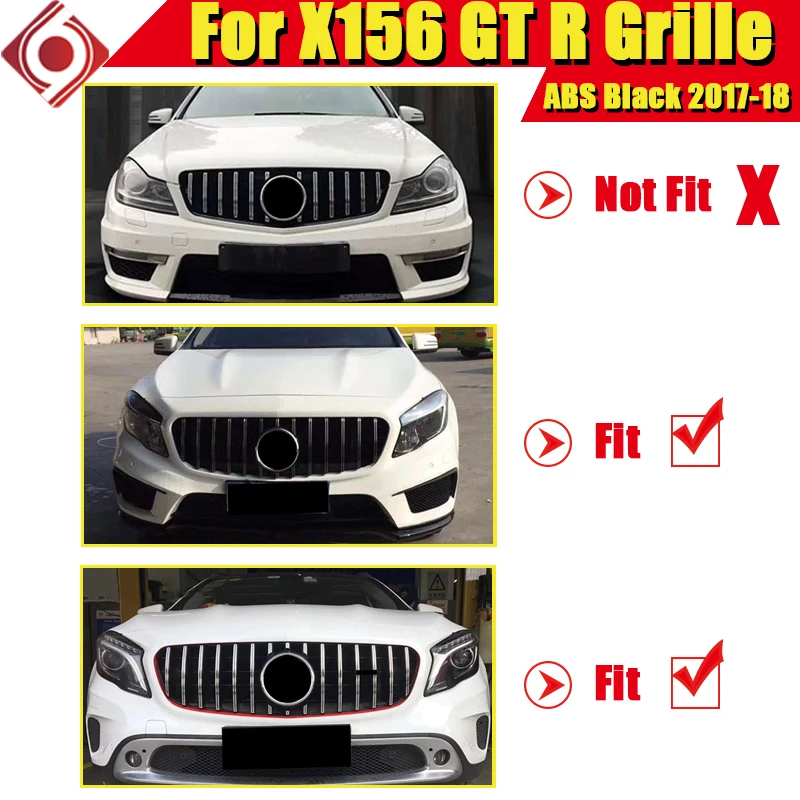 Для Mercedes X156 Sports grill ABS глянцевый черный без знака GLA Class GLA180 200 250 GLA45 грили для